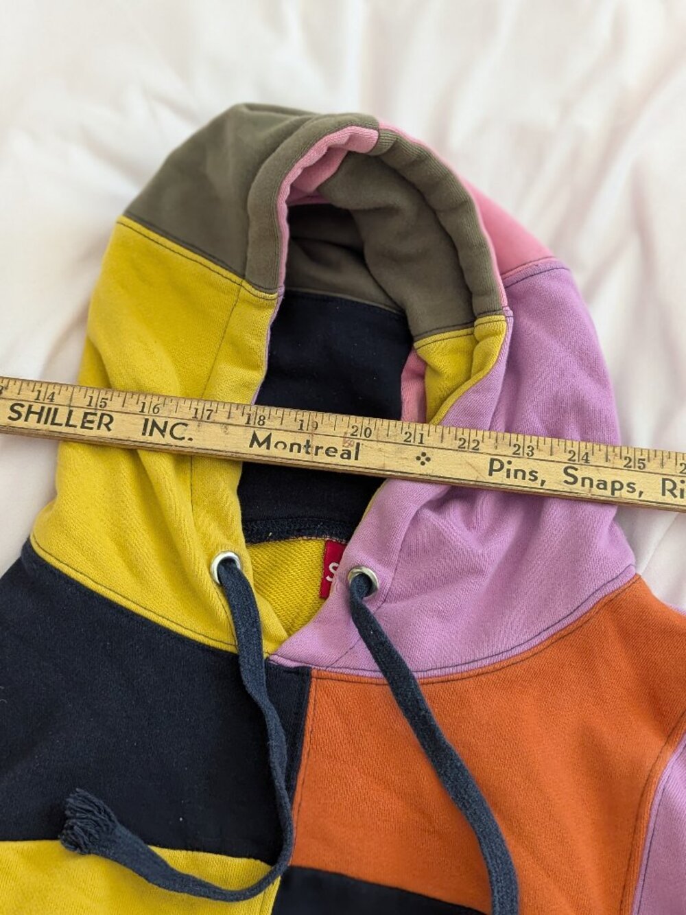 Supreme Multi-Color Patchwork Hooded Sweatshirt Size Small - Picture 13 of 15
